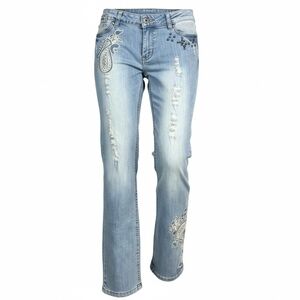 Anama Y2K Light Blue Embroidered Boot Cut Jeans Size 29